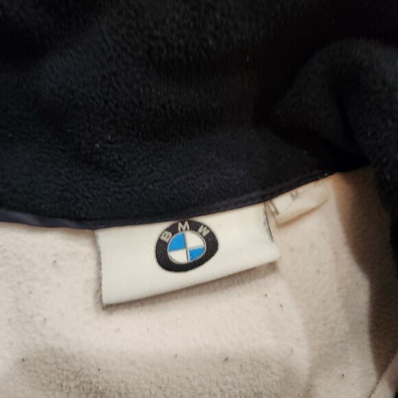 BMW - Vintage Women’s Full Zip Black Fleece Sweatshirt Jacket Medium Embroidered - Picture 2 of 13